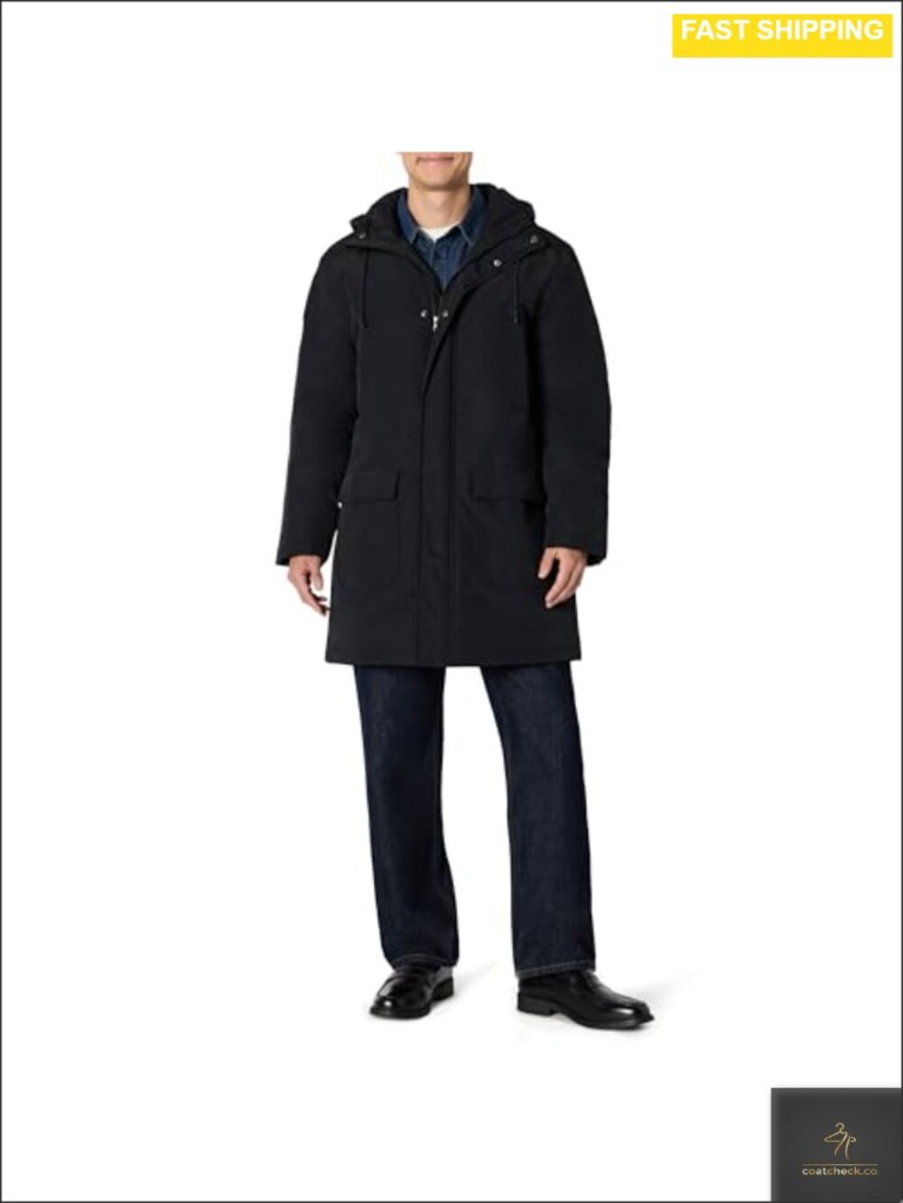 Men's Water-Resistant Nylon Canvas Oversized Hooded Parka Jacket
